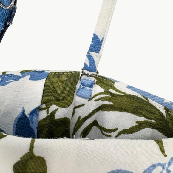 Reformation Orion Floral Organic Cotton Camisole Top | Sz 6 | White & Blue - Picture 7 of 16